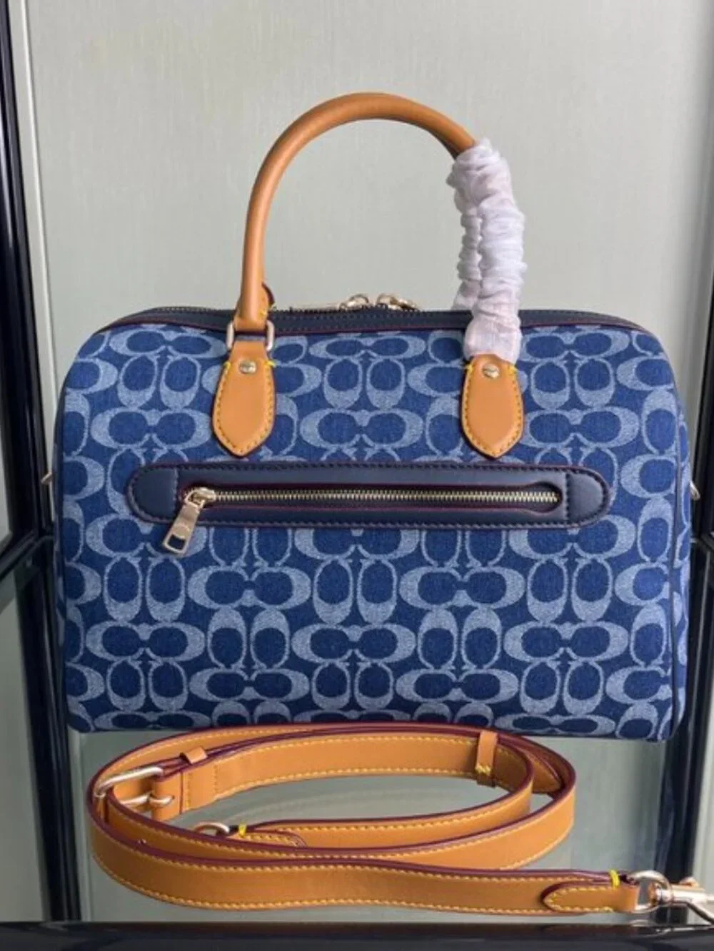 Coach Rowan Large Satchel Bag In Signature Denim Canvas CY699 NWT original Pack - Picture 2 of 5